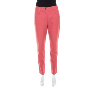 Escada Coral Pink Stretch Denim Teresa Straight Leg Jeans M, Jeans - Luxury Closet