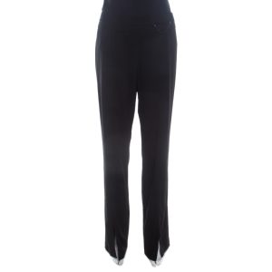 Escada Black Stretch Wool Crepe High Waist Slit Detail Trousers L, Clothing - Luxury Closet catalog