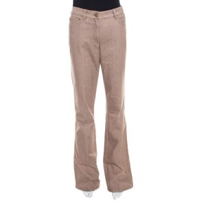 Escada Savannah Brown Coated Stretch Denim Flared Jeans M, Jeans - Luxury Closet