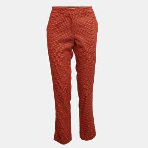 Etro Orange Patterned Crepe Trousers M, Clothing - Luxury Closet catalog