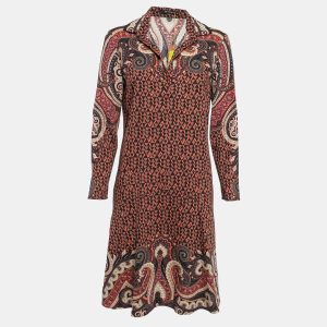 Etro Multicolor Paisley Print Crepe Wool Flared Short Dress M, Dresses - Luxury Closet