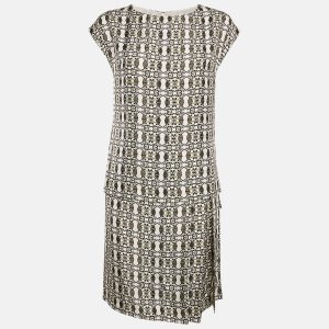 Etro Green Printed Silk Layered Shift Dress S, Dresses - Luxury Closet