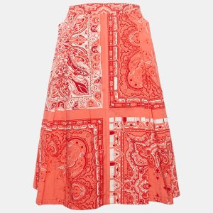 Etro Red Printed Cotton Box Pleat Detail Short Skirt L, Skirts - Luxury Closet catalog
