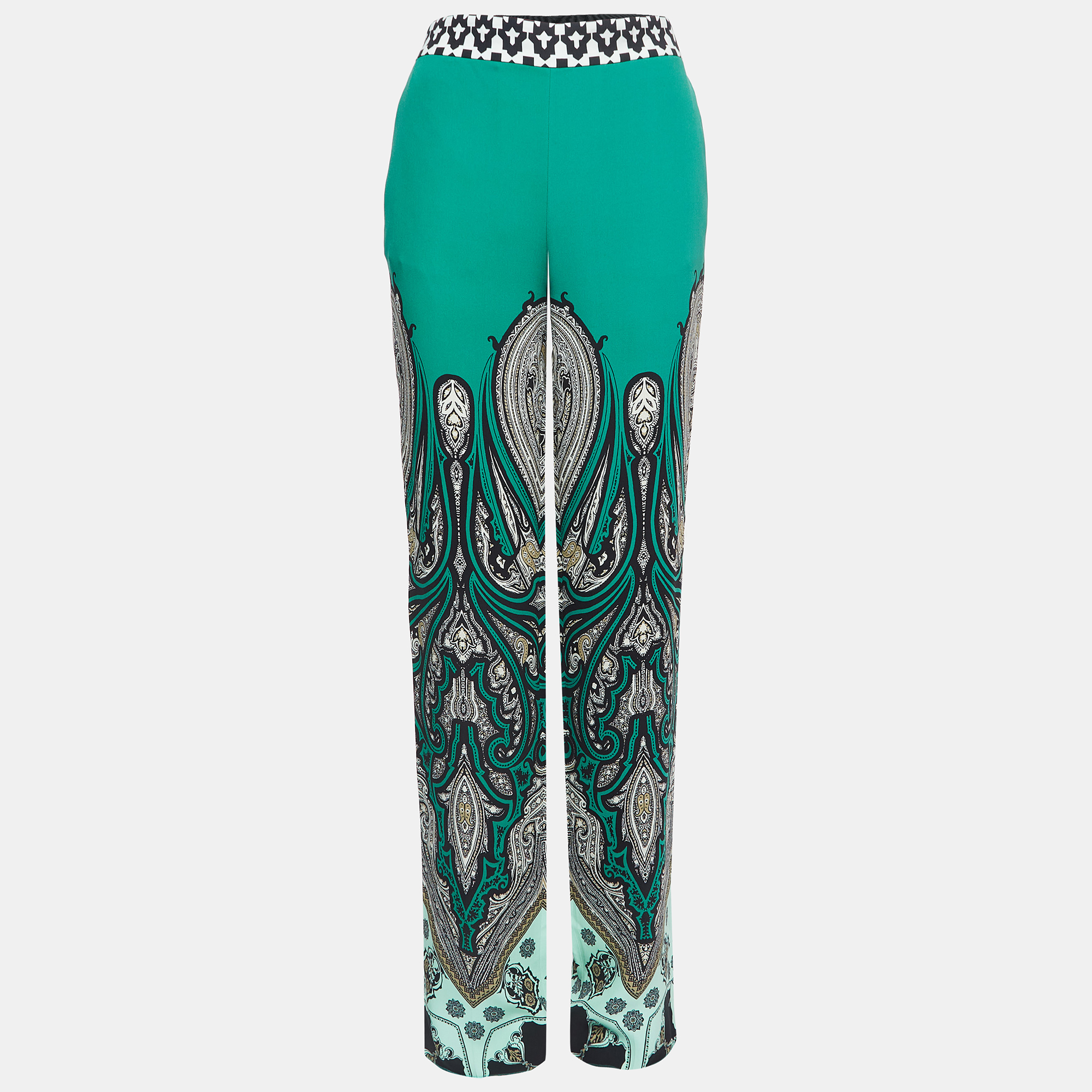 Etro Green Printed Silk Palazzo Pants S, Clothing - Luxury Closet catalog
