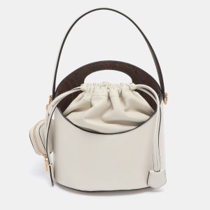 Etro Off White Leather Saturno Bucket Bag, Shoulder Bags - Luxury Closet catalog