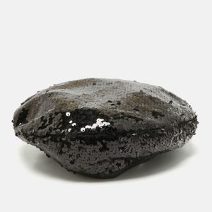 Eugenia Kim Black Sequin Beret Cap S, Apparel & Accessories - Luxury Closet