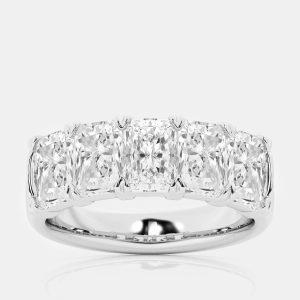 14K White Gold Radiant Lab Grown Diamond Five-Stone Anniversary Band US 7 (5 ctw), Rings - Luxury Closet catalog