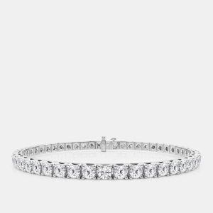 14K White Gold Round Lab Grown Diamond Tennis Bracelet (10 ctw), Bracelets - Luxury Closet