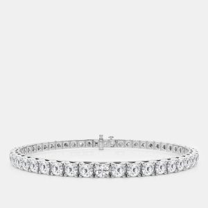 14K White Gold Round Lab Grown Diamond Fashion Bracelet (10 ctw), Bracelets - Luxury Closet