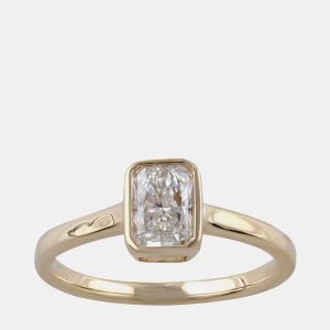 14K Yellow Gold Lab Grown Diamond Bazle Solitaire Ring (0.7 cts) US 7, Rings - Luxury Closet catalog