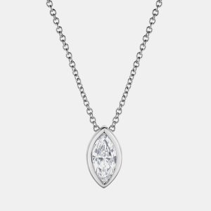 14K White Gold  Lab Grown Diamond Pendant Necklace (0.63 cts), Necklaces - Luxury Closet
