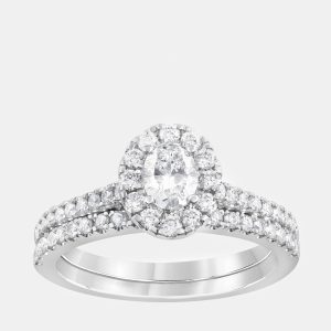 14K White Gold  Lab Grown Diamond Bridal Set (1 cts), Rings - Luxury Closet