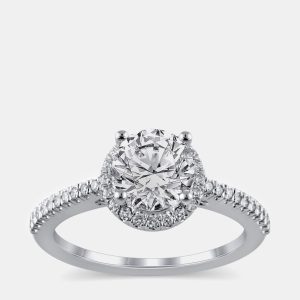 14K White Gold  Lab Grown Diamond Engagement Ring (1 cts) US 7, Rings - Luxury Closet