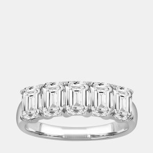 14K White Gold  Lab Grown Diamond Five Stone Band (1.9 cts), Rings - Luxury Closet catalog