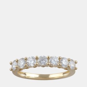 14K Yellow Gold  Lab Grown Diamond Seven Stone Band (0.7 cts), Rings - Luxury Closet