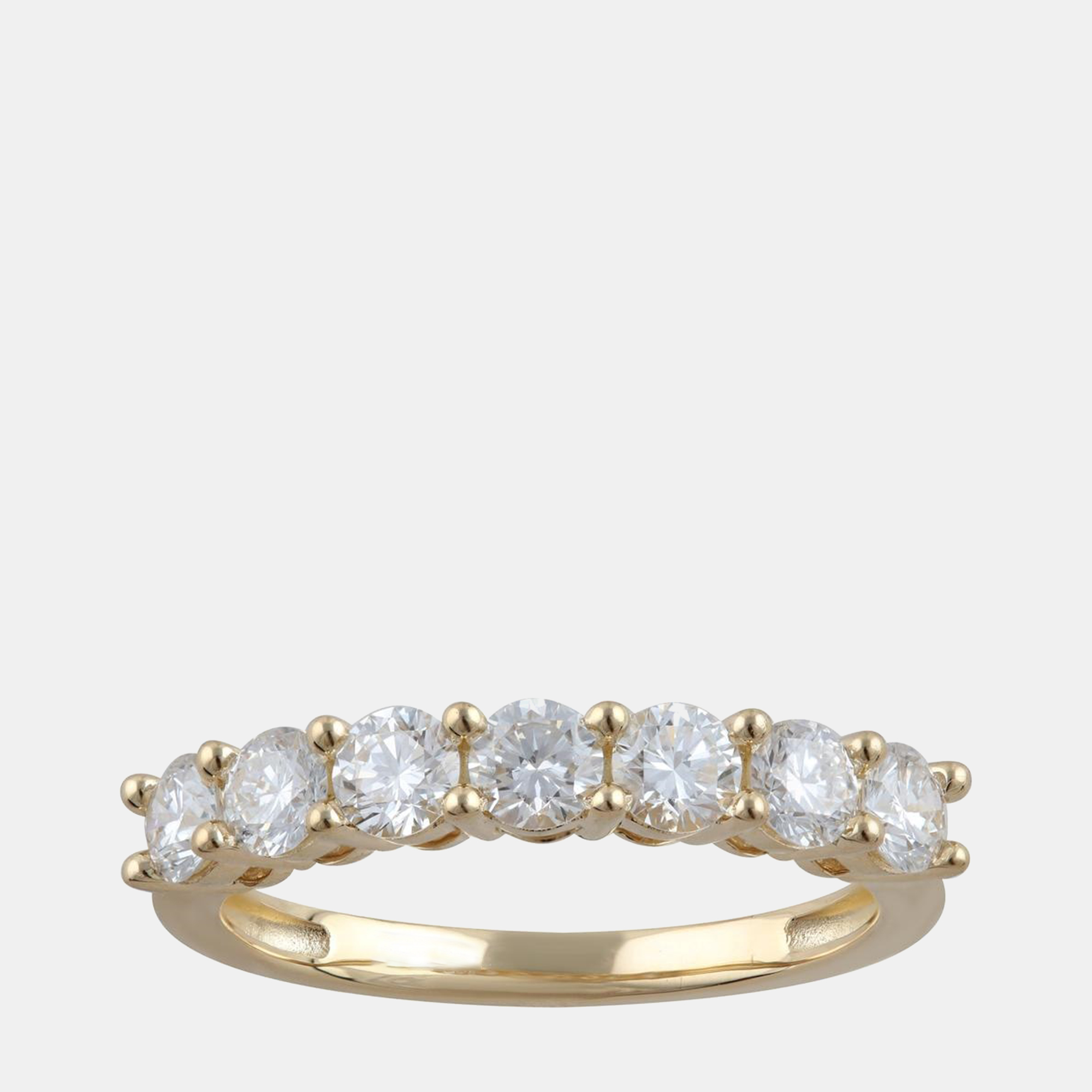 14K Yellow Gold Lab Grown Diamond Seven Stone Band (0.7 cts), Rings - Luxury Closet
