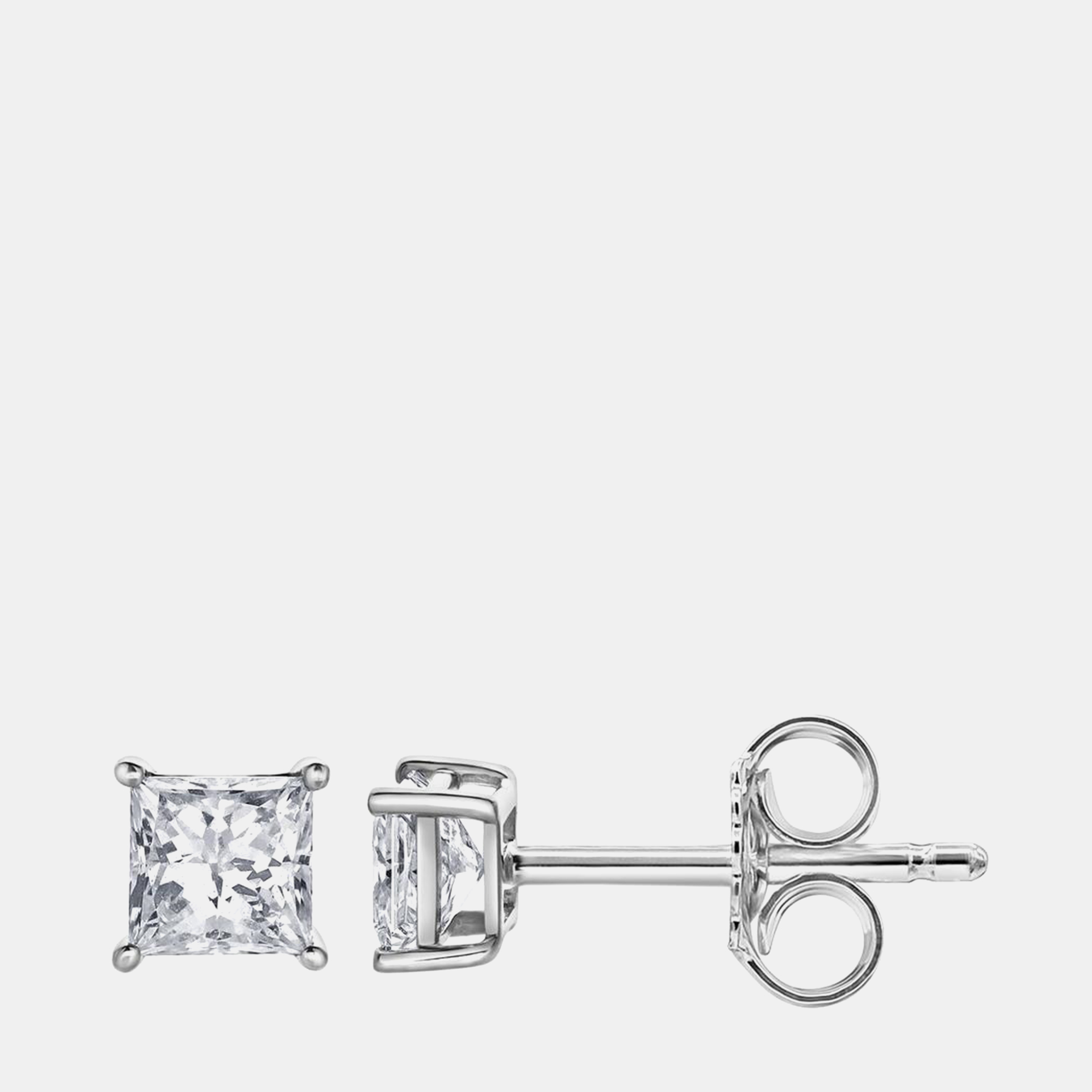 14K White Gold Lab Grown Diamond Basic Stud Earring (0.66 cts), Earrings - Luxury Closet