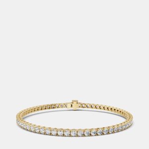 14K Yellow Gold Lab Grown Diamond Lightweight Bracelet 7 Inches (10 Ct), Bracelets - Luxury Closet