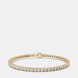 14K Yellow Gold Lab Grown Diamond Lightweight Bracelet 7 Inches (15 Ct), Bracelets - Luxury Closet