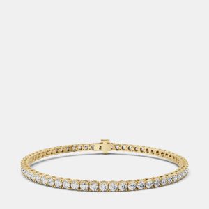 14K Yellow Gold Lab Grown Diamond Lightweight Bracelet 7 Inches (20 Ct), Bracelets - Luxury Closet
