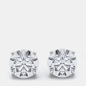 14K White Gold Lab Grown Diamond Screwback Earring Studs (5.00 ct), Earrings - Luxury Closet