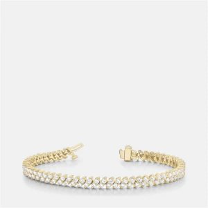 14K Yellow Gold Lab Grown Diamond Multi Row Bracelet (5.00 Ct), Bracelets - Luxury Closet