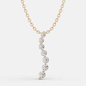 14K Yellow Gold Lab Grown Diamond Journey Pendant (1.50 Ct), Necklaces - Luxury Closet