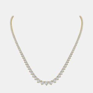 14K Yellow Gold Lab Grown Diamond Graduated Necklace (20.00 Ct), Necklaces - Luxury Closet