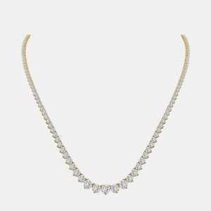 14K Yellow Gold Lab Grown Diamond Graduated Necklace (35.00 ct), Necklaces - Luxury Closet