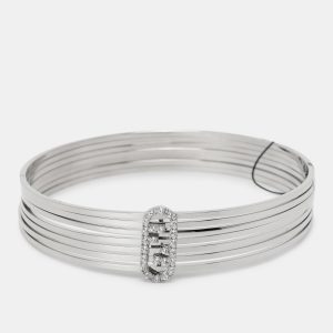 Fendi Palladium Crystal O'Clock Bangle Bracelet, Jewelry - Luxury Closet