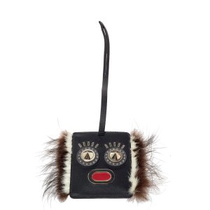 Fendi Black Leather Studded Monster Luggage Charm, Luggage Accessories - Luxury Closet