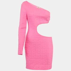 Fendi Pink FF 3D Embossed Lycra Cut Out Mini Dress S, Dresses - Luxury Closet catalog