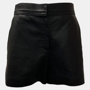 Fendi Black Leather Selleria Stitching Shorts, Clothing - Luxury Closet