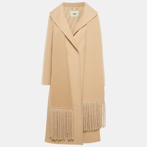Fendi Beige Wool Long Coat With Scarf S, Coats & Jackets - Luxury Closet catalog