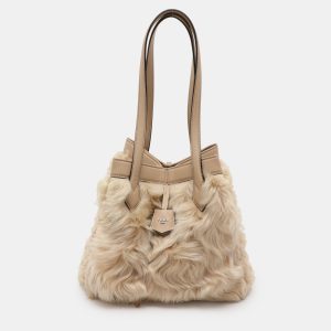 Fendi Beige Lamb Fur and Leather Medium Origami Tote, Tote Handbags - Luxury Closet catalog