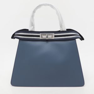 Fendi Blue Leather Medium Peekaboo Iseeu Top Handle Bag, Satchels - Luxury Closet