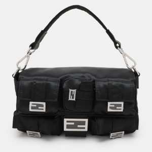 Fendi Black Nylon Multipocket Baguette Bag, Shoulder Bags - Luxury Closet catalog
