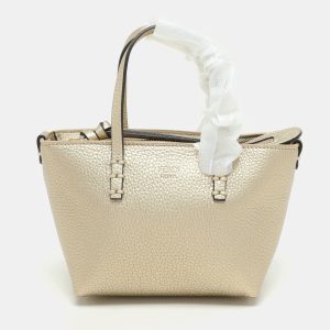 Fendi Gold Leather Selleria Mini Roll Tote, Tote Handbags - Luxury Closet catalog