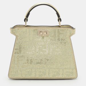 Fendi Green Suede Embellished Peekaboo ISeeU Petite Bag, Satchels - Luxury Closet catalog