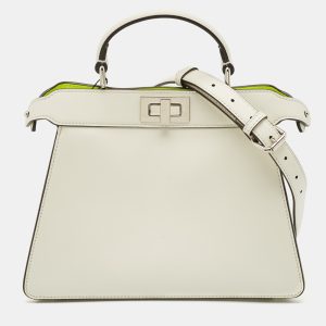 Fendi White Leather Small Peekaboo ISeeU Top Handle Bag, Satchels - Luxury Closet catalog