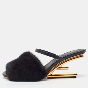 Fendi Black Mink Fur and Leather Fendi First Slide Sandals Size 39, Sandals - Luxury Closet catalog