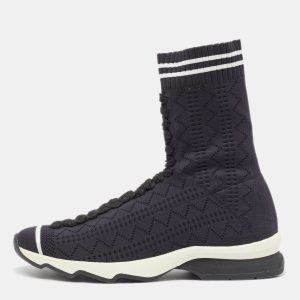 Fendi Black/White Knit Fabric Sock High Top Sneakers Size 37, Athletic Shoes & Sneakers - Luxury Closet catalog
