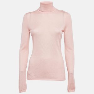 Gabriela Hearst Blush Pink Cashmere Blend Knit Turtleneck Sweater M, Clothing - Luxury Closet