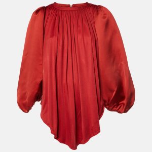 Giambattista Valli Red Silk Jersey Puff Sleeve Mini Dress S, Dresses - Luxury Closet catalog