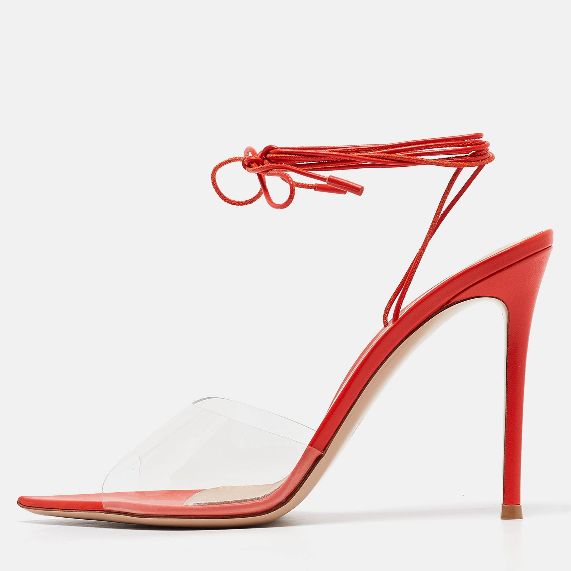 Gianvito Rossi Transparent PVC and Leather Skye Sandals Size 41, Sandals - Luxury Closet