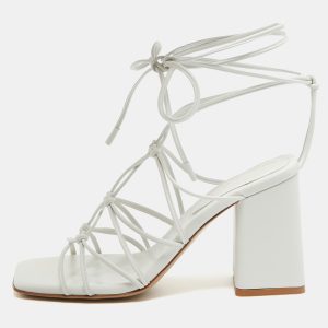 Gianvito Rossi White Leather Minas Sandals Size 39, Sandals - Luxury Closet