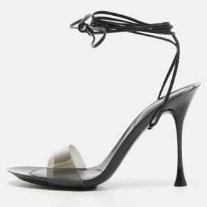 Gianvito Rossi Black PVC and Leather Spice Sandals Size 39.5, Sandals - Luxury Closet catalog
