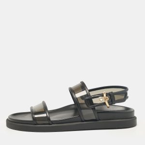 Gianvito Rossi Black Leather and PVC Bilbao Sandals Size 41, Sandals - Luxury Closet