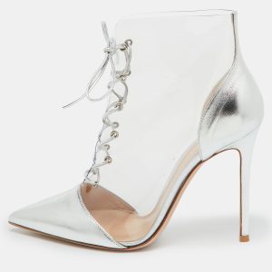 Gianvito Rossi Silver Leather and PVC Icon Ankle Length Boots Size 40, Boots - Luxury Closet catalog