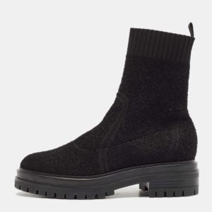 Gianvito Rossi Black Knit Fabric Torrance Ankle Boots Size 35, Boots - Luxury Closet catalog
